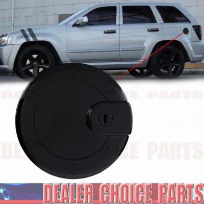 GLOSS BLACK Gas Door COVER For 2005 2006 2007 2008 2009 2010 JEEP GRAND CHEROKEE - Image 1 of 2