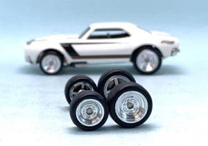 R226 Hotwheels 1/64 Real rider# Steelie Chrome 10/12mm Medium ,67 Camaro wheels - Picture 1 of 5