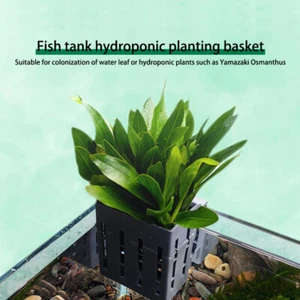 Practical Hydroponic Basket Aquarium Plant Holder Aquatic Planter Tank Hangi _pw - Imagen 1 de 13