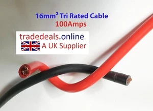16mm² Tri Rated 100amp Battery Welding Inverter Cable Cut to Length by the metre - Picture 1 of 1