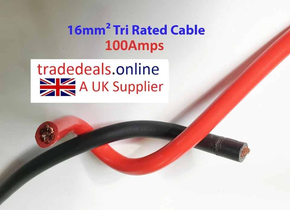 16mm² Tri Rated 100amp Battery Welding Inverter Cable Cut to Length by the metre - Image 1 of 1