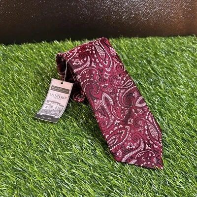 Daniel Cremieux Paisley Necktie Mantero Archives Burgundy Red Silk Tie Mens NWT - Image 1 of 4