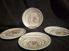 Crate And Barrel Dessert Plates White With Gold And Silver Circle Accents
