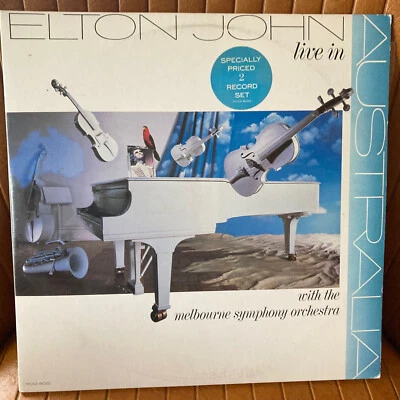 ELTON JOHN PROMO LIVE IN AUSTRALIA FIRST PRESS DOUBLE VINYL LP RECORD ALBUM HYPE - Image 1 of 4