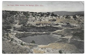 Elko Nevada The Crater White Sulphur Hot Springs Antique Postcard 1909 - Picture 1 of 2