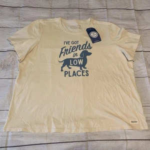 Life Is Good Womens Size XXXL Friends In Low Places Dachshund T-Shirt Tee - Picture 1 of 10