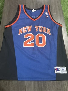 Allan Houston Knicks Blue Champion Jersey 44 - Picture 1 of 13
