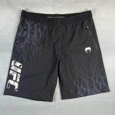 Pantalones Cortos UFC Venum Para Hombres XXL Negros Camuflados Entrenamiento Gimnasio Activo Cordón Bolsillos con Cremallera Foto 1 de 4