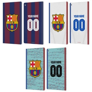 CUSTOM PERSONALISED FC BARCELONA 2023/24 KIT LEATHER BOOK CASE FOR AMAZON FIRE - Picture 1 of 9