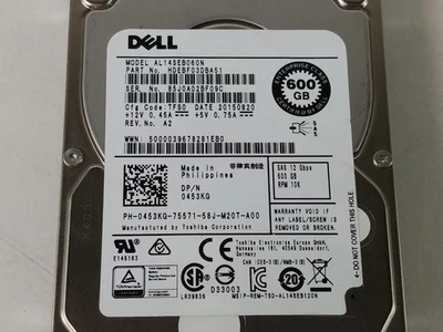 Lot of 2 Toshiba Dell AL14SEB060N 600 GB SAS 3 2.5 in Enterprise Drive - Image 1 of 4