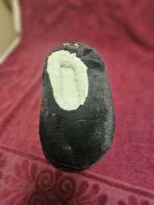 Damen Schwarz Fleece Slipper Kunstfell Schleife Stretch Gr. M/L - Bild 1 von 8