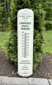 "Termómetro de periódico vintage Lawrence Eagle Tribune Essex County MASS 36""" - Imagen 1 de 12