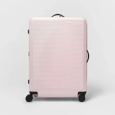 OPEN STORY Expandable Large Checked Hardside Suitcase Spinner Hard Shell Luggage