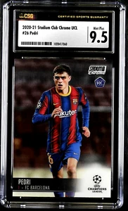 2020-21 Topps Stadium Club Chrome UEFA #26 UCL Pedri Rookie Card RC CSG 9.5 Gem - Picture 1 of 4