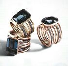 Sylva & Cie Print Ad, Gold Rings With Onyx(?) And Diamonds