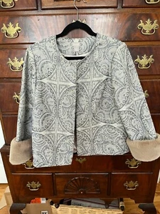 Chico's Muticolored Lined Jacket with Removable Cuffs Size 2 NWOT - Picture 1 of 6