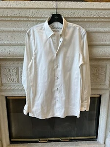 Boys Size 18 Luciano Visconti White Dress Shirt With Paisley Pattern Cotton - Picture 1 of 11