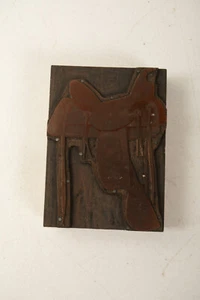 Copper Print Block Horseback Riding Saddle (B8A/JSF6) Western Cowboy Americana - Picture 1 of 5
