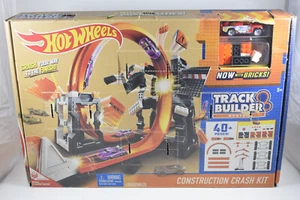 Hot Wheels Track Builder Construction Crash Kit Feat. MEGA Construx 2015 IOB - Picture 1 of 9