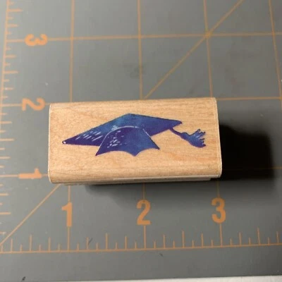 Stampendous- Wood Rubber Stamp Graduation Cap Grad School - Image 1 of 4