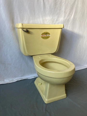 Vintage Mustard Gold Yellow Porcelain Toilet Old Gerber Bath We Ship 253-23E Cover