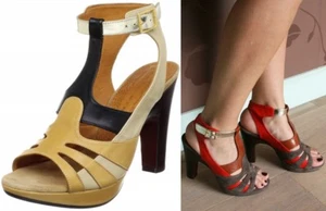 CHIE MIHARA SHOES TERELU PLATFORM ANKLE STRAP HEELS BEIGE IVORY BLACK SILVER 39 - Picture 1 of 11