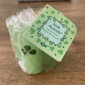 RARA candela Russ Berrie St Patrick’s Day accenti irlandesi con trifogli secchi anni ’80 - Foto 1 di 11
