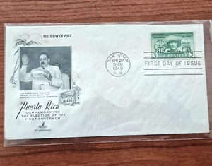 1949 ELECCIONES Sello Postal First Day Cover FDC PUERTO RICO stamp Cachet E3 - Picture 1 of 9