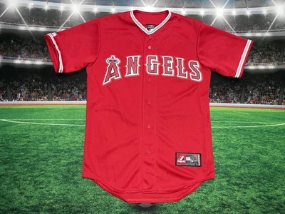 Anaheim Angels Mike Trout #27 Majestic Adult Jersey Sz Small Preowned Red - Image 1 of 4