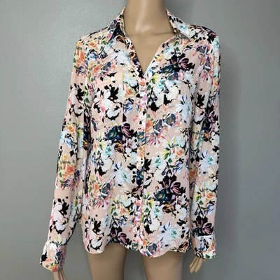 Camisa Express Portofino Mujer Talla M Rosa Estampado Floral Abotonada Manga Larga Foto 1 de 4