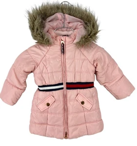TOMMY HILFIGER Kids Girl Hooded Puffer Jacket Coat Size 18 Month - Picture 1 of 12