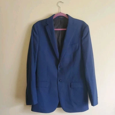 Chaqueta Abrigo Deportivo John Varvatos Para Hombre Premium A Medida 100% Lana Azul 40L Foto 1 de 4