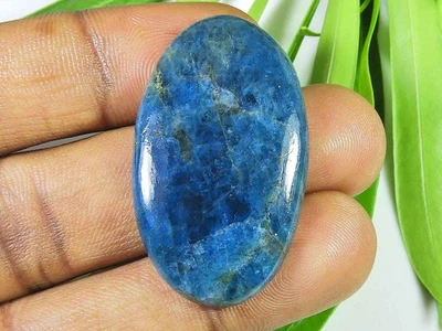 51Cts Genuino Neón Azul Apatita Ovalado Cristal Cabujón Piedra Preciosa Suelt... - Imagen 1 de 4