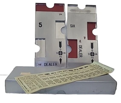 SJ-R Official Aluminum Duplicate Bridge Boards 5 & 6 Felt Back Original Box A - Image 1 of 4