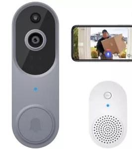 1080P Video Doorbell Camera Wireless, Chime Ringer Included, Silver - Picture 1 of 4