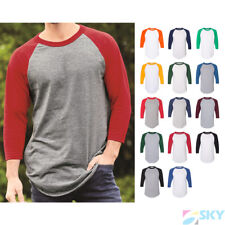 Raglan 3/4 Sleeve Baseball Men's Plain Tee Jersey Team Sports T-Shirt NEW 4420