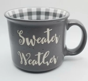 Sweater Weather Gray Plaid Engraved Hobby Lobby Camp Mug 2023 Fall Coffee Cocoa - Picture 1 of 7
