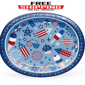 Member's Mark Patriotic Oval Paper Plates, 10" x 12", 50 ct. - Picture 1 of 9