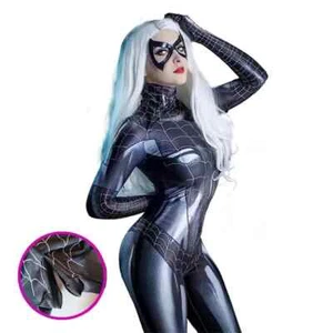 Movie Superhero Dress Up Costume Printed Cartoon Pattern Women Sexy Jumpsuit - Picture 1 of 17