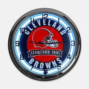 18" Cleveland Browns Blechschild entworfen weiß Neon Uhr - SIGNBOX - Bild 1 von 10