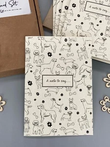 Blank Note Cards Dog Pattern, Greeting Cards with envelopes, Pack of 8 Cards - Picture 1 of 3