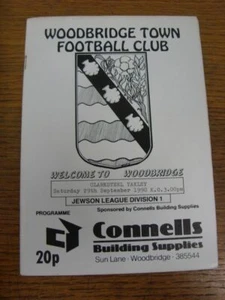 29/09/1990 Woodbridge Town v Clarksteel Yaxley  (rusty staples). For UK orders s - Picture 1 of 1