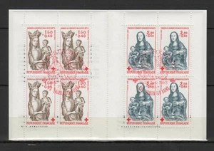 France 1983 la Croix-Rouge sculpture vierge carnet de 8 timbres oblitérés/TR8633 - Imagen 1 de 2