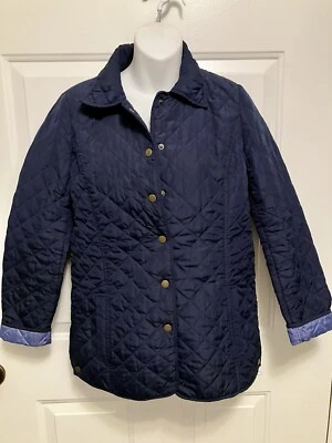 Chaqueta acolchada J Jill XS azul marino aislada bolsillos a presión otoño invierno abrigo Foto 1 de 4