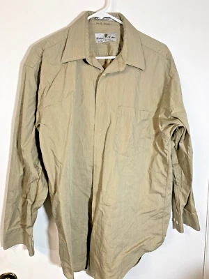 Camisa social Wellington & Walker marrom claro algodão tamanho 42 Reg feita no Canadá - Imagem 1 de 4