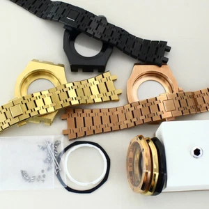 Cassa Orologio 41MM + Cinturino Acciaio Vetro Zaffiro per Seiko nh35 nh36Movimento - Foto 1 di 10
