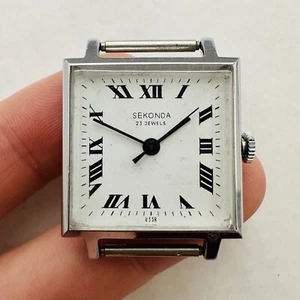 ULTRA SELTENE Vintage sowjetische RAKETA SEKONDA 2209 QUADRATISCH PChZ alte Vintage UdSSR Uhr Russisch - Bild 1 von 12