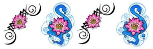 4 TATUAGGI TEMPORANEI FIORI TEMPORARY TATTOO FLOWERS 2 - Picture 1 of 1
