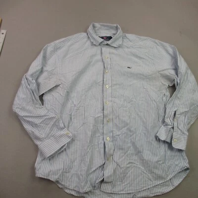 Vineyard Vines Shirt Mens Large Button Up Long Sleeve Stripes Whale Blue - Image 1 of 4