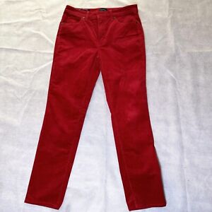 Talbots Women's Size 6 Dark Red Corduroy Straight Leg Pants Retro Core